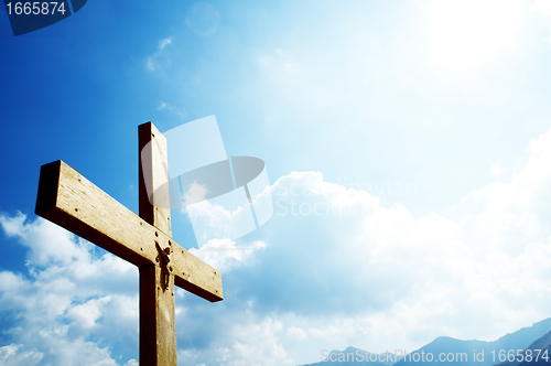 Image of Cross on the blue sky