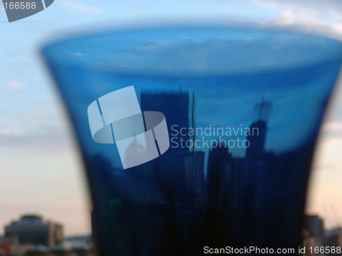 Image of The world in a blue glass