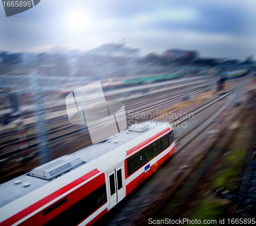 Image of Fast train with motion blur