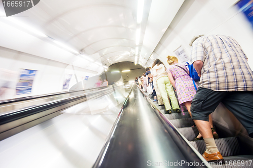 Image of Subway stairs. Motion