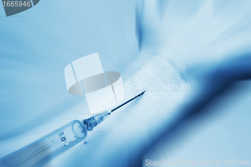 Image of Injection of a drug in a vein