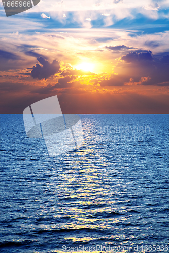 Image of Sea, ocean at colorful sunset