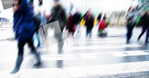 Image of Pedestrian crossing rush.