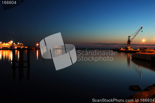 Image of Hirtshals harbour at night