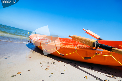 Image of Orange rescue boat 