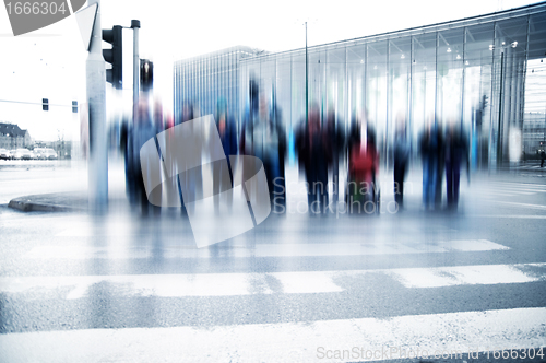 Image of Pedestrian crossing rush.