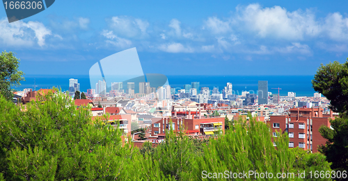 Image of Downtown panorama of Barcelona, Spain