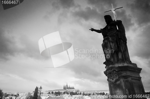 Image of Statue on Charles Bridge. Prague