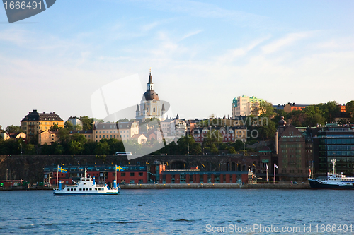 Image of Stockholm, Sweden in Europe. Waterfront view