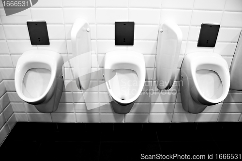 Image of Public toilet urinals