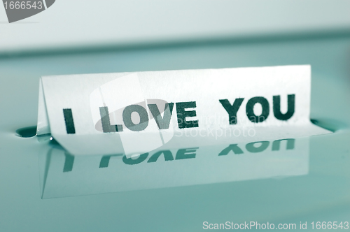 Image of I LOVE YOU message concept
