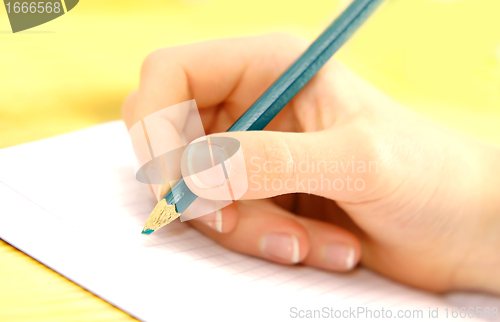 Image of Child hand writing