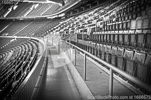 Image of Empty football, soccer stadium