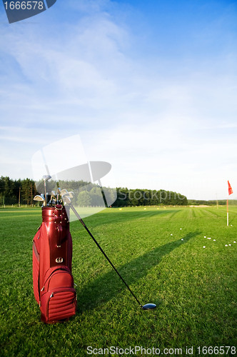 Image of Golf gear on the golf field