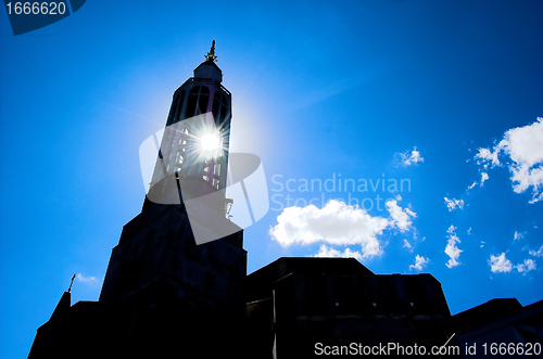 Image of Sun and church