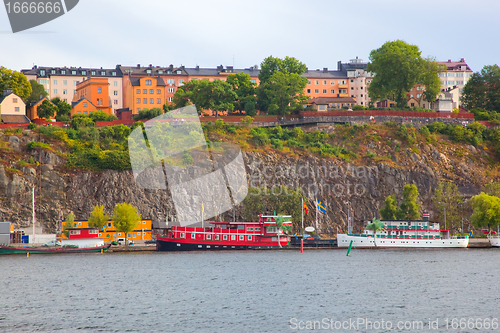 Image of Stockholm, Sweden in Europe. Waterfront view