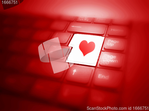 Image of Love button on keyboard
