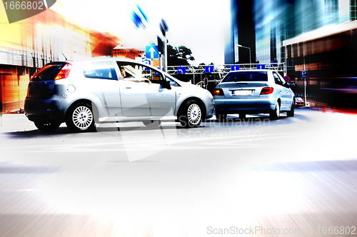 Image of Abstract big city rush hour