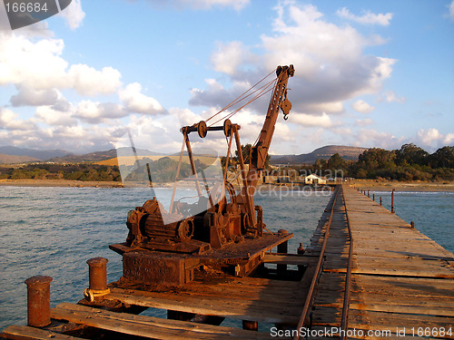 Image of Rusty Crane On Dock