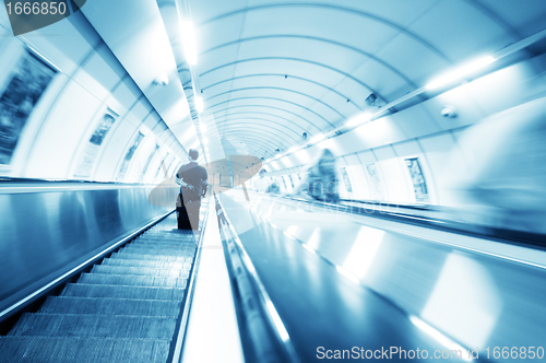 Image of Subway stairs. Motion