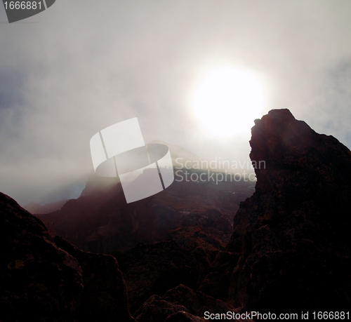 Image of Stormy mountains landscape