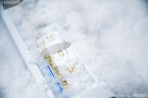 Image of Below zero on thermometer
