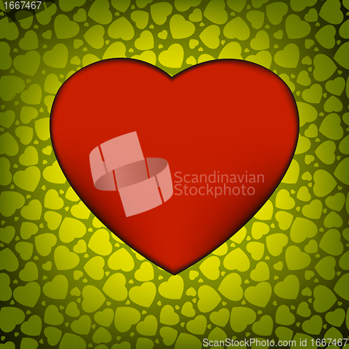 Image of Love vector made from green hearts. EPS 8