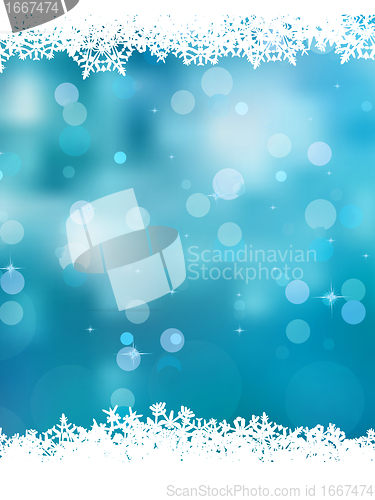 Image of Blue background with snowflakes. EPS 8