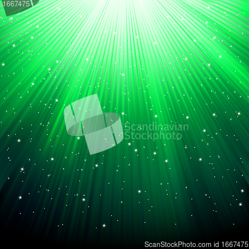 Image of Stars on green striped background. EPS 8