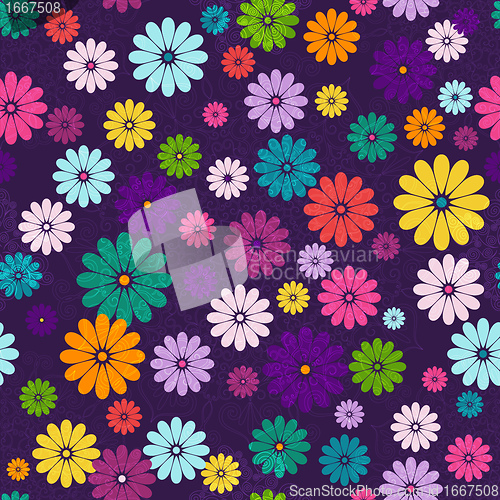 Image of Seamless dark floral vivid pattern