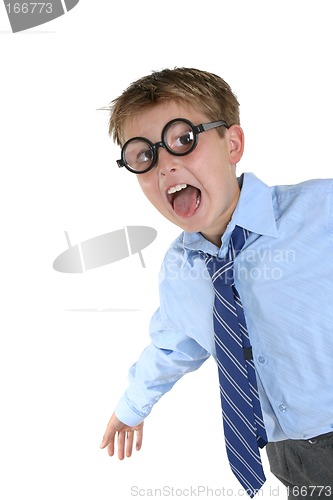 Image of Crazy Boy wearing wacky glasses having fun