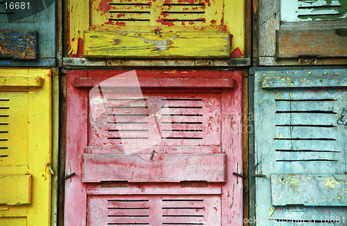 Image of Colourful bee houses