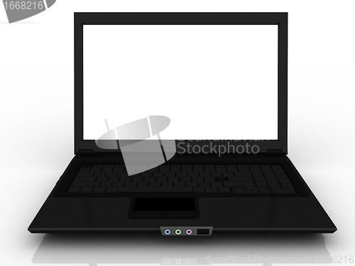 Image of 3d laptop isolated on white background 