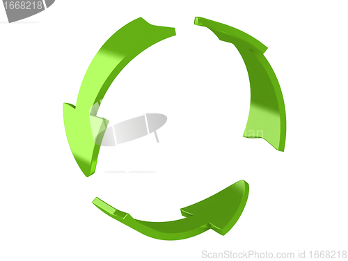 Image of 3d render of recycle arrows 