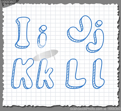 Image of Vector sketch 3d alphabet letters - IJKL