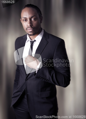 Image of African American Young Male Fashion Model Posing