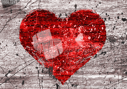 Image of grunge background with heart