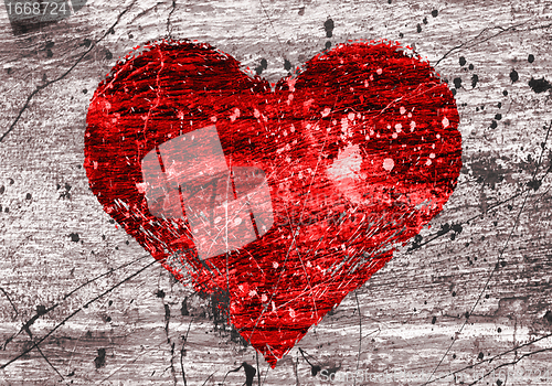 Image of grunge background with heart