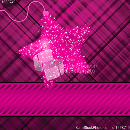 Image of Christmas stars on purple background. EPS 8