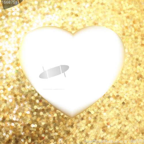 Image of Gold frame in the shape of heart. EPS 8