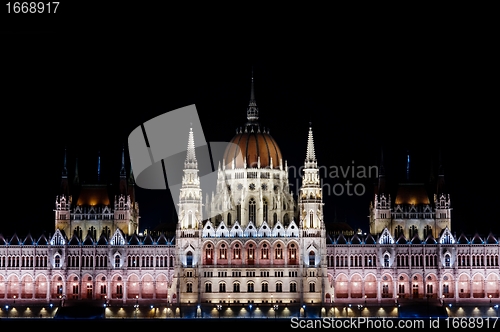 Image of Photo of the hungarian parlament at night