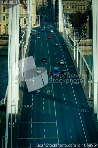 Image of Hungarian bridge aerial view