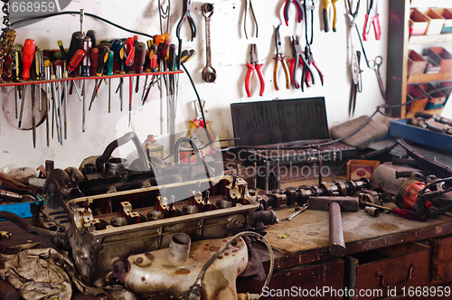 Image of Many tools in a workshop