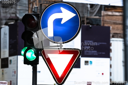 Image of Glowing traffic signs
