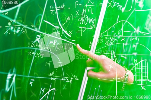 Image of Green chalk board with formulas