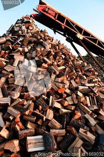 Image of Big stack of chopped firewood