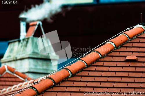 Image of Roof with chimney