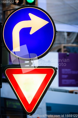 Image of Glowing traffic signs