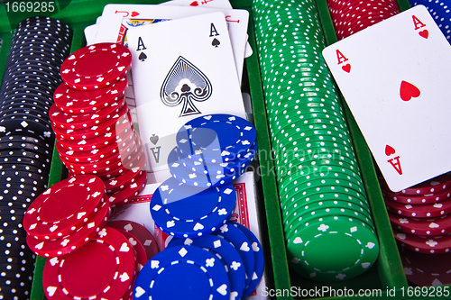 Image of poker chips with ace