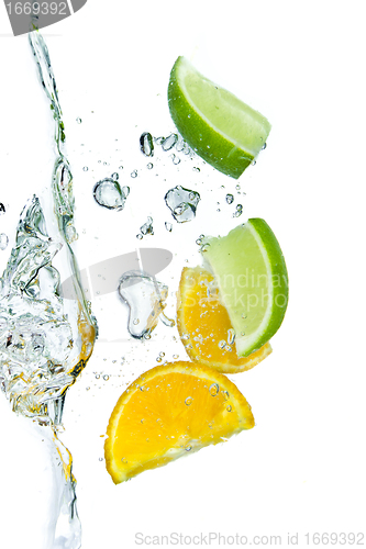 Image of citrus fruit splashing